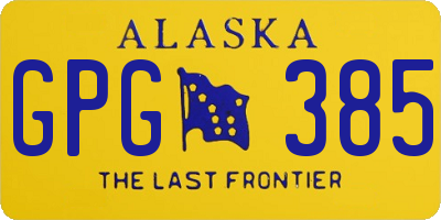 AK license plate GPG385