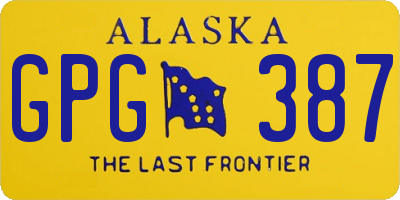 AK license plate GPG387