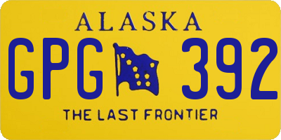 AK license plate GPG392