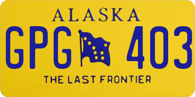 AK license plate GPG403