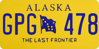 AK license plate GPG478