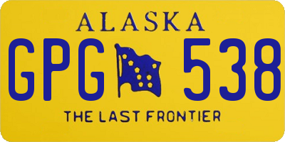 AK license plate GPG538