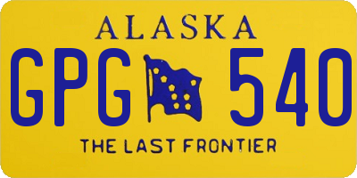 AK license plate GPG540