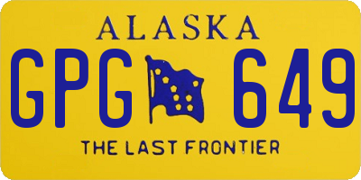AK license plate GPG649