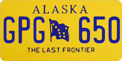 AK license plate GPG650