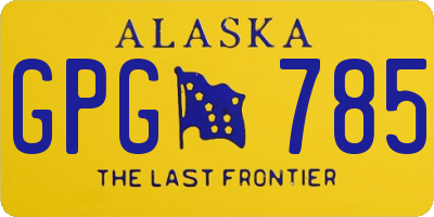 AK license plate GPG785