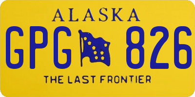 AK license plate GPG826