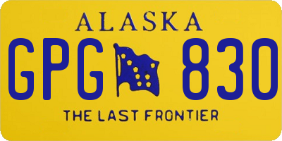 AK license plate GPG830
