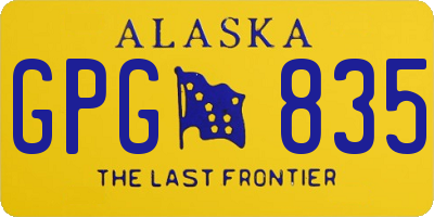 AK license plate GPG835