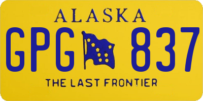 AK license plate GPG837