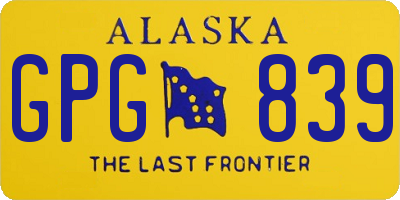 AK license plate GPG839