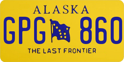 AK license plate GPG860
