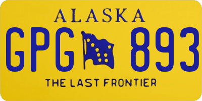 AK license plate GPG893
