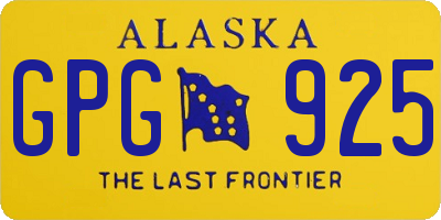 AK license plate GPG925