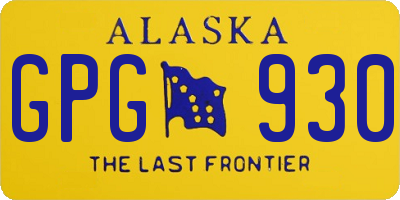 AK license plate GPG930