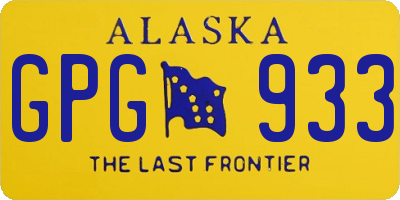 AK license plate GPG933