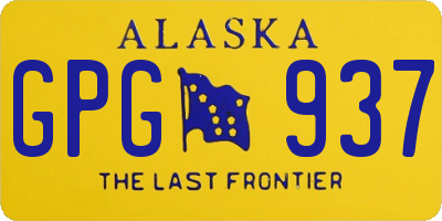 AK license plate GPG937