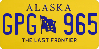 AK license plate GPG965