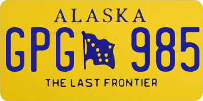 AK license plate GPG985