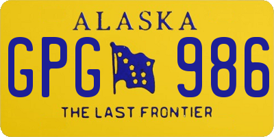 AK license plate GPG986