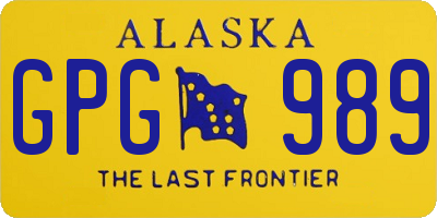 AK license plate GPG989