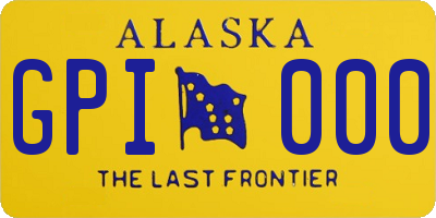 AK license plate GPI000