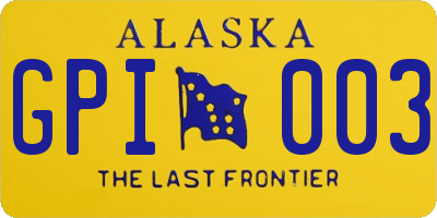 AK license plate GPI003