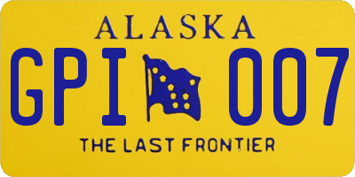 AK license plate GPI007