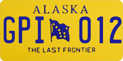 AK license plate GPI012