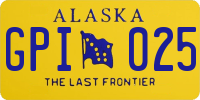 AK license plate GPI025