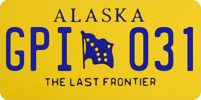 AK license plate GPI031
