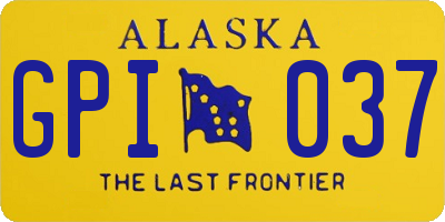 AK license plate GPI037
