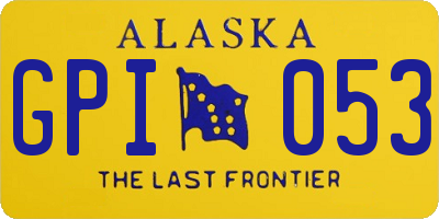 AK license plate GPI053
