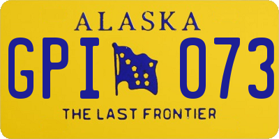 AK license plate GPI073
