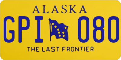 AK license plate GPI080