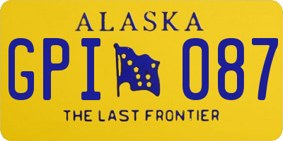 AK license plate GPI087