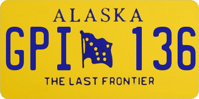 AK license plate GPI136