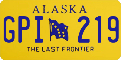 AK license plate GPI219