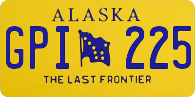 AK license plate GPI225