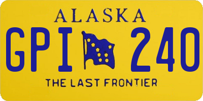 AK license plate GPI240