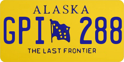 AK license plate GPI288