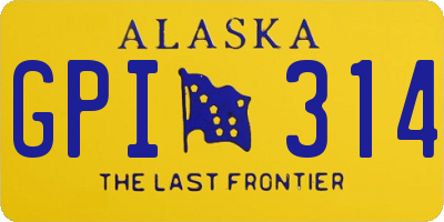 AK license plate GPI314