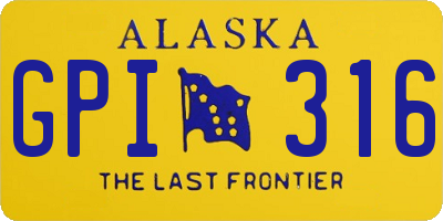 AK license plate GPI316