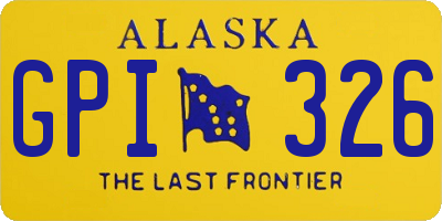 AK license plate GPI326