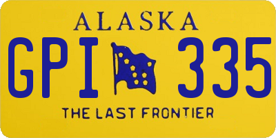 AK license plate GPI335