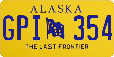 AK license plate GPI354