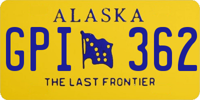 AK license plate GPI362