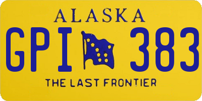 AK license plate GPI383