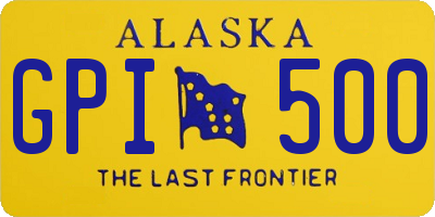 AK license plate GPI500