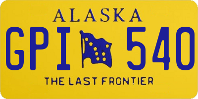 AK license plate GPI540